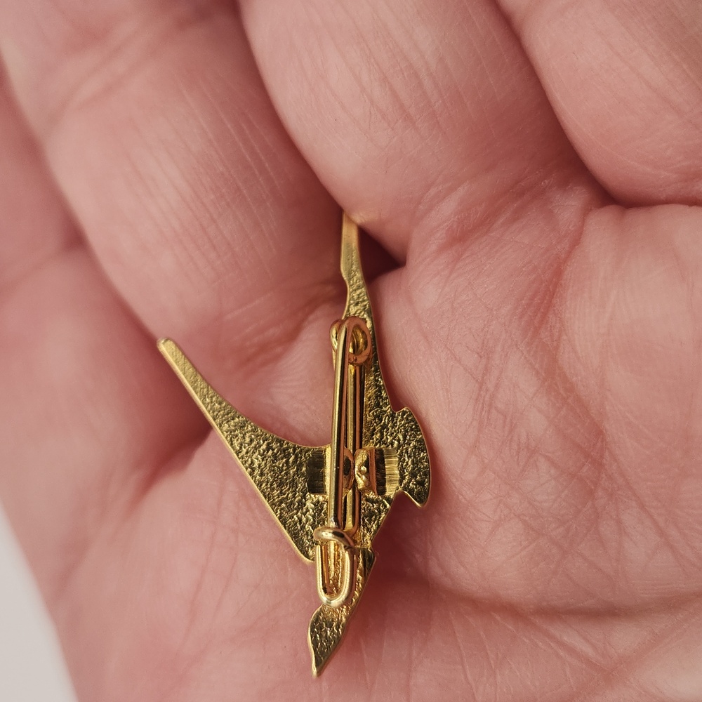 Vintage Gold Toned South African Airways Logo Springbok Pin View 2
